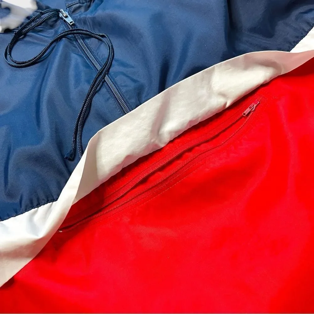 Vtg 70s 80s adidas Windbreaker 1/4 Zip Jacket, Anorak Pocket Hooded Lightweight - Picture 6 of 11